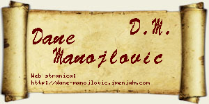 Dane Manojlović vizit kartica